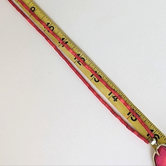 Kendra Scott Beatrix Unbanded Pink Agate Long Pendant Statement Necklace - Picture 11 of 11